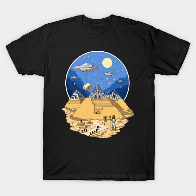 Alien Egyptian Pyramids T-Shirt by underheaven